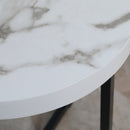 Tavolino da Caffè Rotondo con Base a X 48x48x56,5 cm in MDF e Metallo Bianco