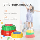 Percorso di Equilibrio 3 Pezzi per Bambini 3-6 Anni con Pietre di Fiume Antiscivolo e Impilabili