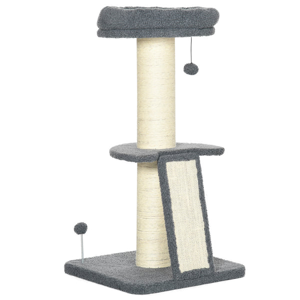 Tour pour chat griffoir 48x48x92 cm avec boules et perchoirs en sisal et fausse toison d'agneau prezzo