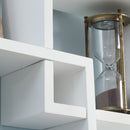 Libreria Moderna Sospesa con 5 Cubi Intrecciati 49,5x10,2x86 cm in Legno Bianco