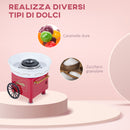 Macchina per Zucchero Filato 450W 30x30x28 cm con Accessori Rosso