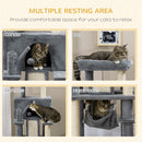 Albero Tiragraffi per Gatti 48x48x140 cm con Pali in Sisal Grigio