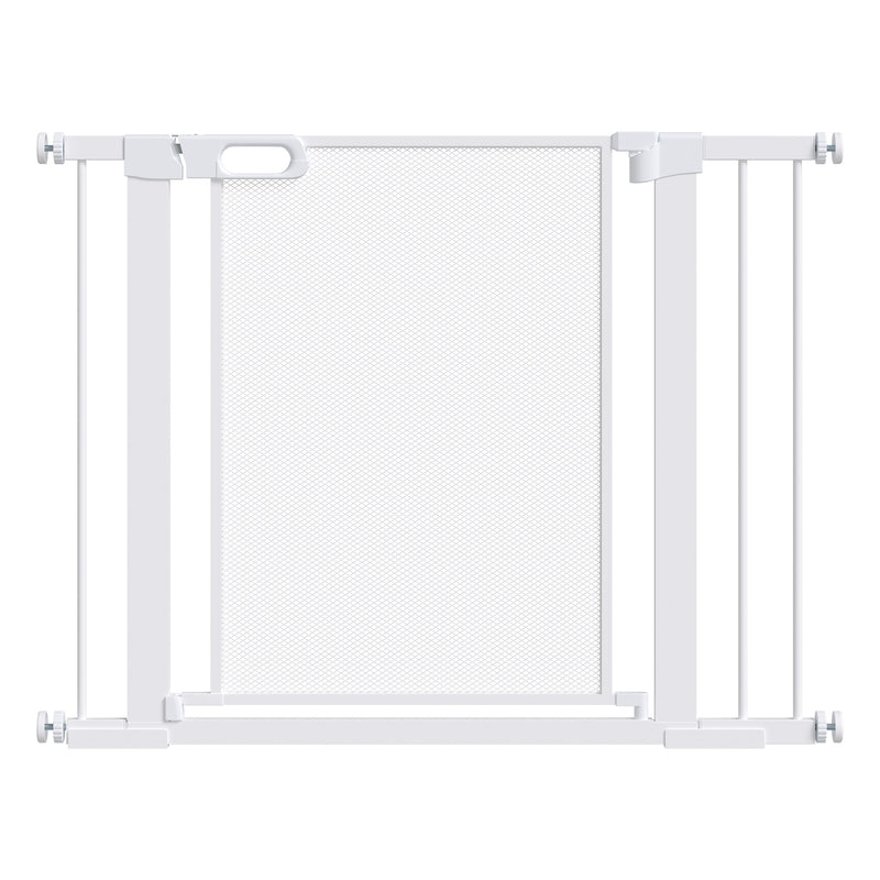 Cancellino per Cani Estensibile a Pressione 75-103 cm con Chiusura Automatica in Acciaio e ABS Bianco