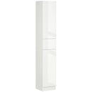 Colonna Bagno 1 Cassetto 2 Armadietti 30x28x170 cm in Legno truciolare e MDF Bianco Lucido