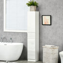 Colonna Bagno 1 Cassetto 2 Armadietti 30x28x170 cm in Legno truciolare e MDF Bianco Lucido