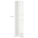 Colonna Bagno 1 Cassetto 2 Armadietti 30x28x170 cm in Legno truciolare e MDF Bianco Lucido