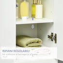 Colonna Bagno 1 Cassetto 2 Armadietti 30x28x170 cm in Legno truciolare e MDF Bianco Lucido