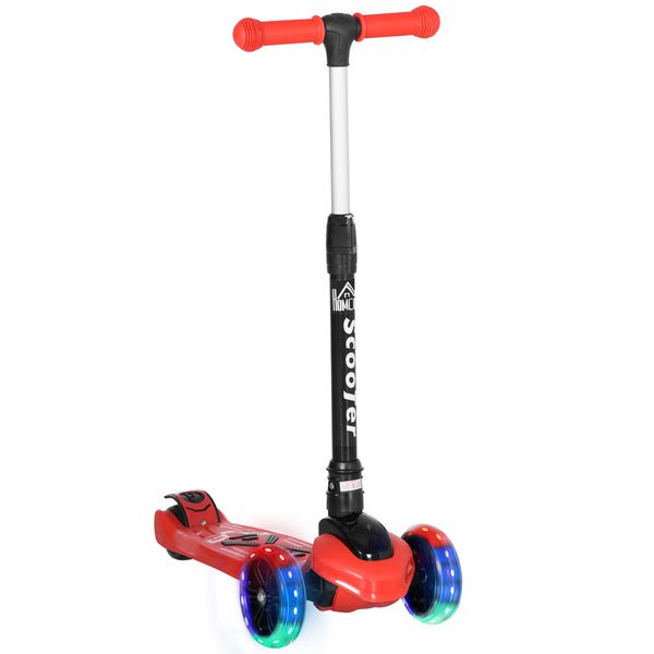 Trottinette Enfant 3 Roues 54,7x32,5x59-69 cm avec Roues Lumineuses Rouge online