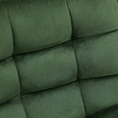 Set 2 Sgabelli da Bar con Schienale e Poggiapiedi 45x47x88 cm in Metallo e Velluto Verde