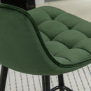 Set 2 Sgabelli da Bar con Schienale e Poggiapiedi 45x47x88 cm in Metallo e Velluto Verde