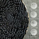 Decorazione Murale 3D in Metallo 133x66 cm Wall Art a Cerchi  Blu Nero e Oro