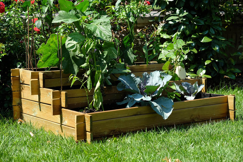 Ortolegno a Balcone Multipiano 113x88x20/60 cm in Legno di Conifera Taini 