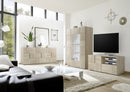 Mobile Vetrina 2 Ante 120x42x166 cm in Legno TFT Chequers Rovere Samoa