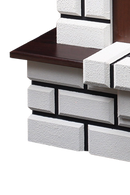 Camino Elettrico da Pavimento 113,6x132,8x35,6 cm Effetto Fiamma 1950W Nazarii & Mirabella Noce