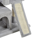 Albero Tiragraffi con Lettino e 2 Casette 59x39x83 cm Pali in Sisal Grigio