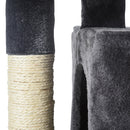 Albero Tiragraffi con Lettino e 2 Casette 59x39x83 cm Pali in Sisal Nero