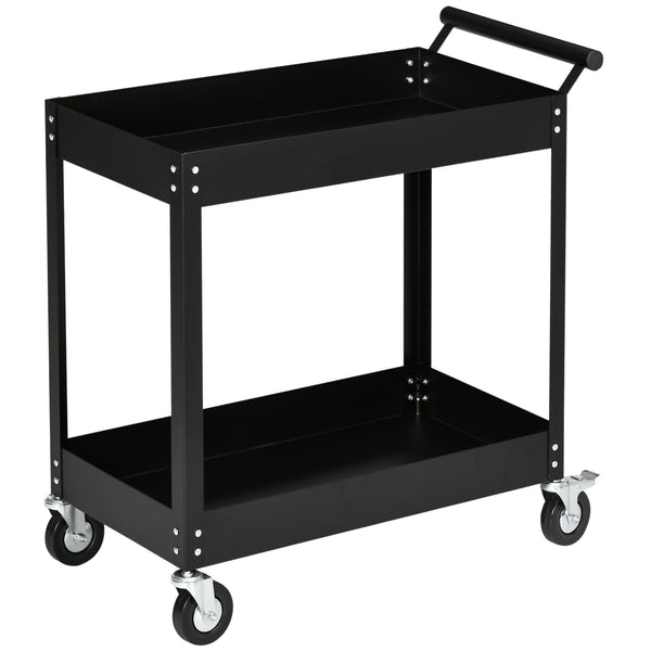 Chariot à outils pour outils de travail 84,5x38x84 cm en acier noir sconto