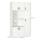 Mobile Dispensa Alto 6 Ante 2 Ripiani 100x40x180 cm in Truciolato Bianco