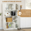 Mobile Dispensa Alto 6 Ante 2 Ripiani 100x40x180 cm in Truciolato Bianco