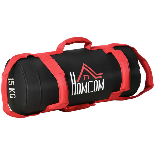 online Sac Bulgare 15 Kg Ø22x55 cm pour Entraînement Fitness Noir et Rouge