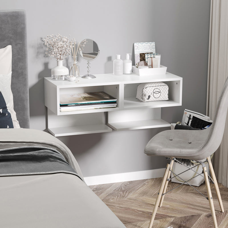 Set 2 Comodini Sospesi 40x29,5x33,5 cm in MDF Bianchi