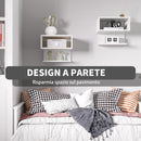 Set 2 Comodini Sospesi 40x29,5x33,5 cm in MDF Bianchi