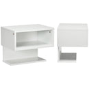Set 2 Comodini Sospesi 40x29,5x33,5 cm in MDF Bianchi