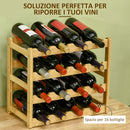 Cantinetta Portabottiglie 16 Bottiglie 43x23,5x38 cm in Legno di Bambù