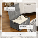 Set 3 Cesti Portaoggetti in Vimini PP e Polipropilene Grigio