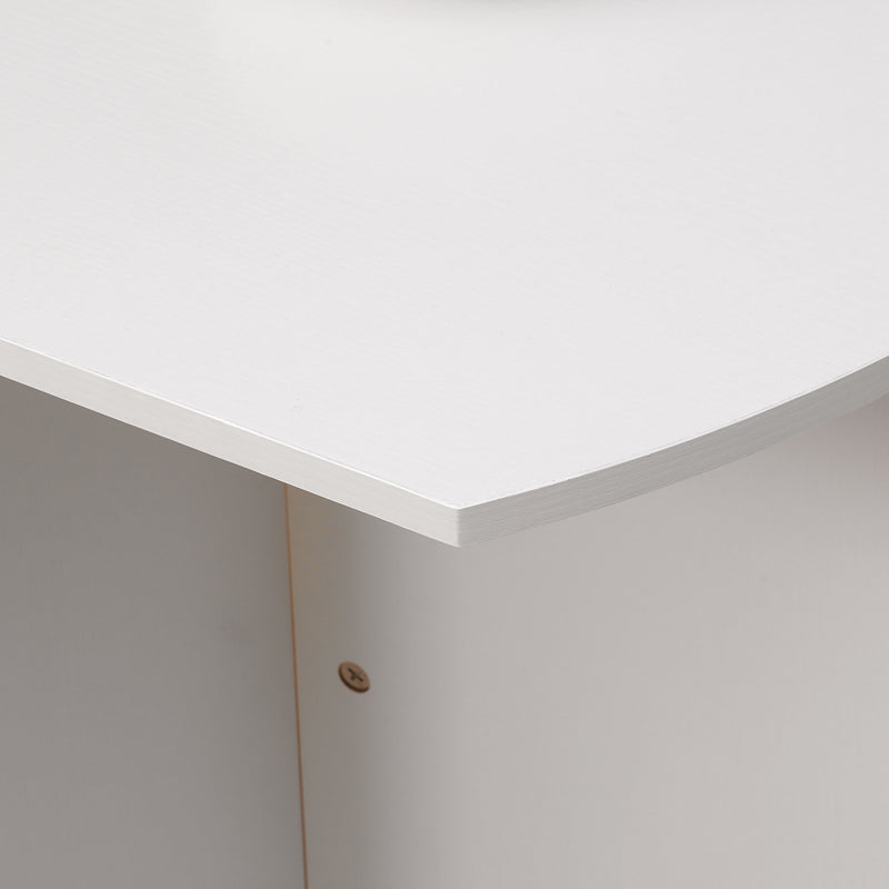 Tavolo da Pranzo Pieghevole Salvaspazio 90x60x74 cm in Legno Bianco