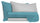 Parure de Draps et Taies d'Oreiller Double Face Bleu Sarcelle/Gris Clair