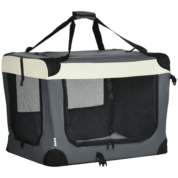 prezzo Sac de Transport Pliable pour Chiens et Chats 70x51x50 cm 3 Ouvertures et Coussin Gris