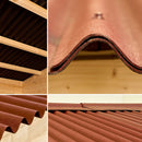 Casetta Box da Giardino 3,36x1,6 m con Pavimento e Tettoia Laterale in Legno Picea Massello 16mm Eden