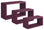 Lot de 3 étagères murales rectangulaires en panneaux de fibres triptyques violet aubergine