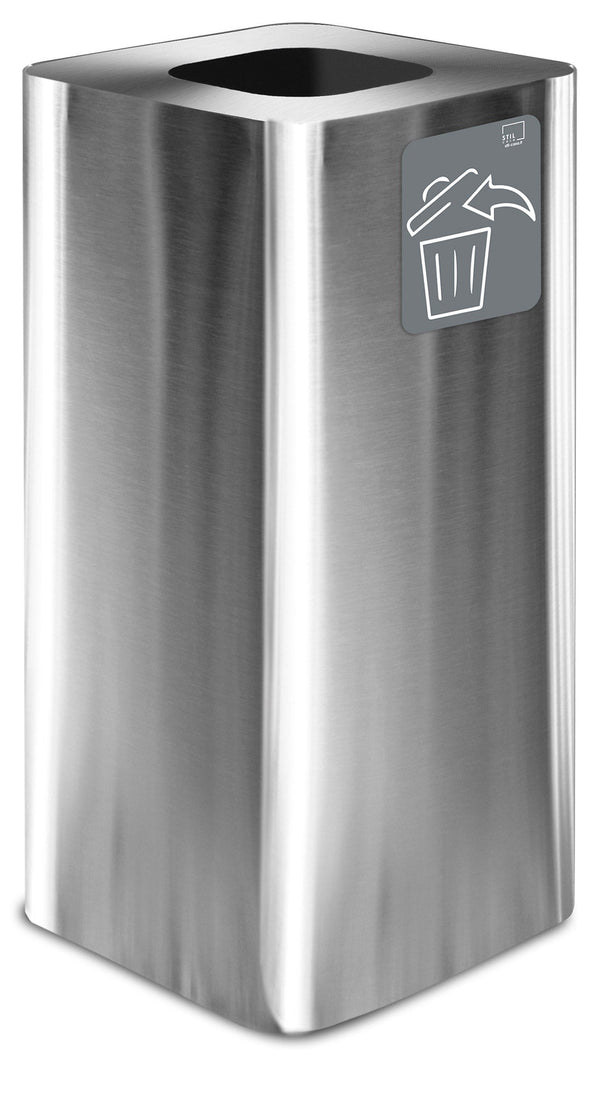 Poubelle pour collecte des déchets 38x38xh80 cm en inox avec pictogramme magnétique argenté prezzo