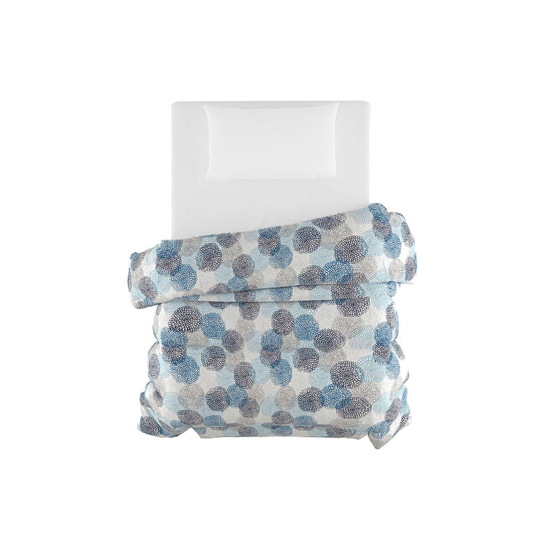 Trapunta Invernale Stampata in Microfibra 200gr Double Face Soffioni Blu Varie Misure