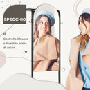 Appendiabiti a Muro con Specchio e Scarpiera  44x40x176 cm  in Acciaio e Legno Nero