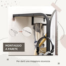 Appendiabiti a Muro con Specchio e Scarpiera  44x40x176 cm  in Acciaio e Legno Nero