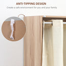 Armadio Guardaroba con Appendiabiti 105x48x160 cm 3 Cassetti in Poliestere e 3 Ripiani in Truciolato  color Legno