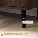 Credenza Moderna per Soggiorno 127x40x76 cm 2 Armadietti e 3 Cassetti in Truciolato e Legno Marrone