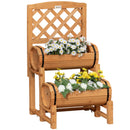Fioriera da Giardino a Mezza Botte 45x45x180 cm  in Legno d'Abete Naturale
