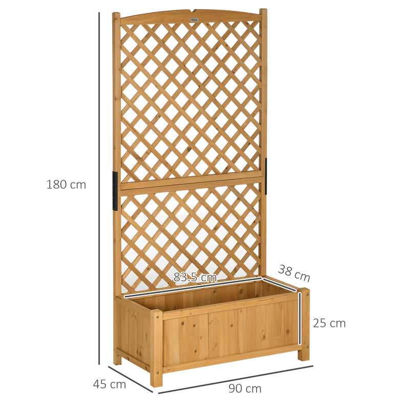 Fioriera da Giardino 90x45x180 cm con Traliccio in Legno d'Abete Giallo