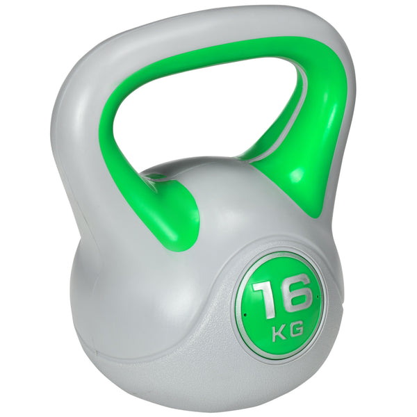prezzo Kettlebell per Allenamento 16 Kg Base Piatta e Impugnatura per Stacchi in PU e Sabbia Verde