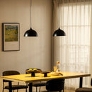 Set 2 Lampade a Sospensione Ø30x126 cm Altezza Regolabile in Metallo Nero