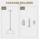 Set 2 Lampade a Sospensione Ø30x126 cm Altezza Regolabile in Metallo Nero