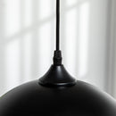 Set 2 Lampade a Sospensione Ø30x126 cm Altezza Regolabile in Metallo Nero