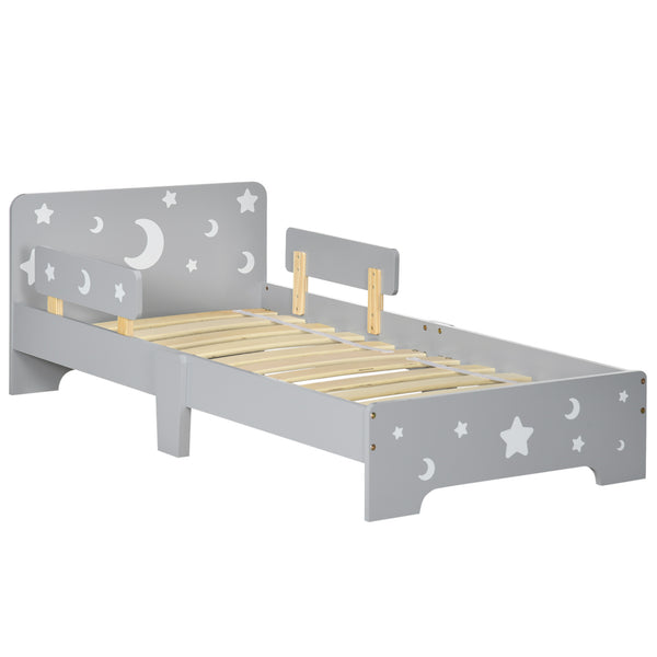 Struttura Letto Singolo per Bambini 143x76x49 cm con Motivi a Stelle e Luna in Pannelli di MDF e Truciolato Grigio prezzo