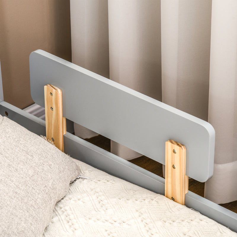 Struttura Letto Singolo per Bambini 143x76x49 cm con Motivi a Stelle e Luna in Pannelli di MDF e Truciolato Grigio