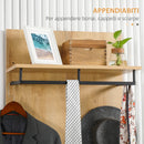 Mobile Ingresso con Scarpiera Bassa 60x28x120 cm  in Truciolato e Acciaio Bianco e Naturale