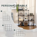 Libreria a 9 Cubi in Rete 35x35x35 cm con Pannelli in Acciaio e Polipropilene Nero